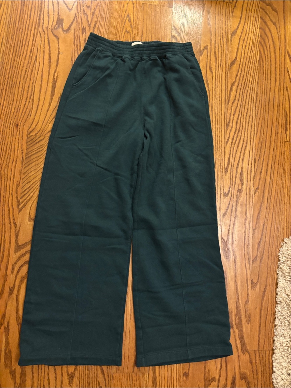Abercrombie & Fitch Dark Green Wide-Leg Sweatpants
